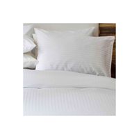 Parure de lit de luxe en coton satiné blanc - 4 pièces (drap-housse, couvre-lit, housse de couette, couettes) pour hôtel/petit-déjeuner, emballée dans un sac