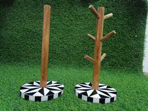 Eco-Friendly Luxury Folding Bamboo <b>Mug</b> <b>Holder</b> Rack Tree for Coffee Tea Cups Multi-functional Kitchen Countertop - Product Image 6