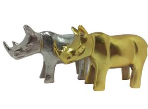 Estatua de aluminio de rinoceronte geométrico abstracto moderno personalizable Art Deco esculturas de interior decoración del hogar figurita de mesa - Product Image 2