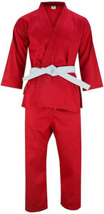 Trajes de artes marciales Color Karate Gi personalizado de alta calidad gran oferta peso ligero artes marciales algodón rojo Gi Karate uniforme - Product Image 5