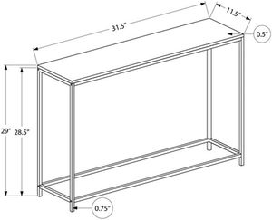 Modern <b>Metal</b> <b>Console</b> <b>Table</b> | Tempered Glass Shelves, Entryway Decor - Product Image 2