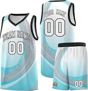 Camiseta de baloncesto por sublimación personalizada OEM, diseño 3D, ropa deportiva de entrenamiento de manga corta, uniforme de baloncesto para hombre - Product Image 1