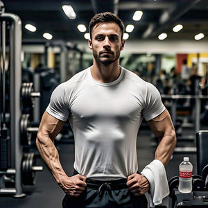 Athlétique Séchage Rapide Serré Sport Compression T-shirts 100% Polyester Fitness Gym TShirt Couche De Base Compression T-shirts - Product Image 6