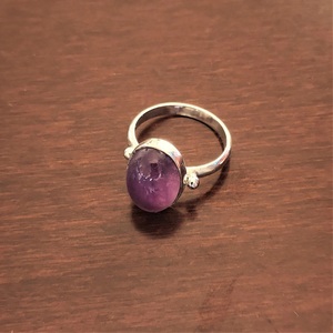 925 <b>Silver</b> Handmade Bohemian Style Bezel <b>Set</b> Fine <b>Ring</b> for Women Amethyst Oval Cut Gemstone Direct Source for Wedding Daily Wear - Product Image 1