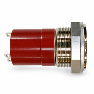 Interrupteur à bouton-poussoir rond rouge AN24-2H 10A 250V DPST momentané à montage sur panneau métallique - Product Image 1