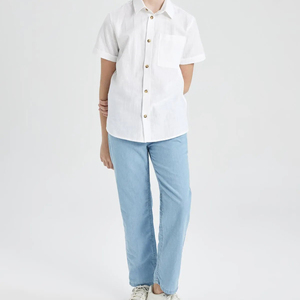 กางเกงยีนส์ลำลองทรงตรงเอวกลางคุณภาพสูงสำหรับผู้ชาย พร้อมบริการสกรีนโลโก้ - Product Image 2