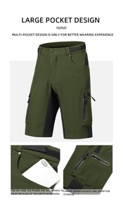 Pantalones cortos de Ciclismo de secado rápido al por mayor pantalones cortos deportivos transpirables para bicicleta de montaña pantalones cortos elásticos MTB con bolsillo con cremallera - Product Image 3