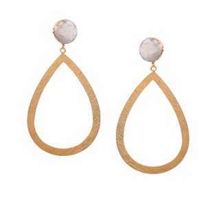 High Quality 925 Silver Textured Drop <b>Earrings</b> with Rainbow <b>Moonstone</b> for Women Trendy Party & Engagement Jewelry - Product Image 1