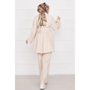 ชุด2ชิ้นซิปแขนบอลลูนสีเบจ - Product Image 3