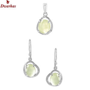 Conjunto de pendientes y colgante de plata de ley 925 con textura de piedra lunar rosa natural, diseño clásico, para damas y niñas. - Product Image 6