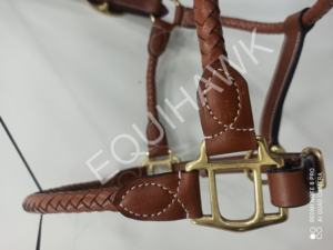 Licol de cheval fantaisie intelligent cuir tricoté roulé Design laiton matériel or Rose polonais Style occidental Nylon accessoires anglais - Product Image 5