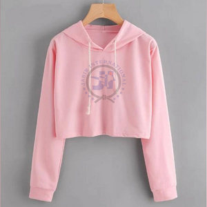 Wholesale High Quality Women Crop Gym Hoodie Casual Wear Comfortable New fashion OEM crop gym hoodie with Customized Size Logo - Product Image 1