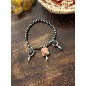 Pulsera Elástica de Perlas Ensartadas a Mano George Rios, con Piedras Multicolores y Plata de Ley, Pulsera con Dijes de Moda - Product Image 3