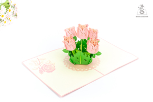 Carte de voeux en forme de fleur et d'arbre 3D Pop-Up faite à la main en papier artisanat souvenir artisanat pour la fête des mères - Product Image 3
