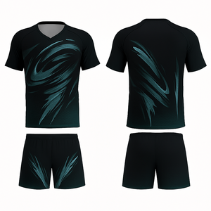 Ensembles uniformes de volley-ball en polyester 100% à séchage rapide respirant maillot et short d'équipe personnalisés pour unisexe - Product Image 3