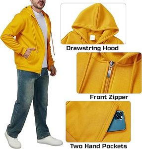 Sudadera con Capucha Casual de Invierno para Hombre, Lavado Ácido, Color Sólido, 100% Algodón, Felpa, Transpirable, Ecológica, con Bolsillo, Corte Regular, Ropa de Moda - Product Image 1