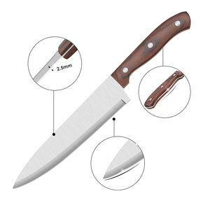Ensemble de couteaux de cuisine en acier inoxydable fabriqués à la main avec conception de couche de motif traditionnel adapté à la cuisine à domicile et au restaurant - Product Image 5