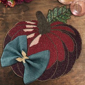 Mantel Individual con cuentas de satén en forma de calabaza moderna de lujo, hogar sólido, Navidad, vacaciones, bodas, banquetes, hoteles, decoración, ¡Precio reducido! - Product Image 5