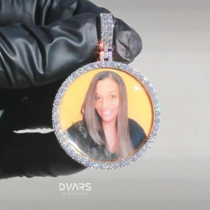 Premium Iced <b>Photo</b> Memory <b>Pendant</b> Men's/Women's 925 Sterling Silver Moissanite Customized Gold Rhodium Plated Luxury Hip Charm - Product Image 2