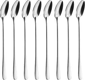 Cucharas de metal resistentes a la oxidación, mango ergonómico, cucharas de postre de metal con cucharas de metal reutilizables ecológicas pulidas para comer - Product Image 5