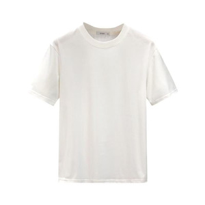 Men's 100% Cotton Loose Fit <b>Plain</b> <b>White</b> <b>T</b>-<b>Shirt</b> for Summer - Product Image 5