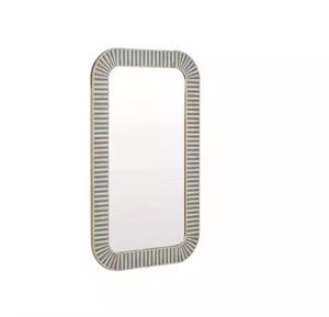 Miroir incurvé en incrustation d'os fait à la main Décoration murale élégante Miroir en incrustation d'os pour le bureau, Miroir vintage en incrustation d'os par l'artisanat du croissant - Product Image 3