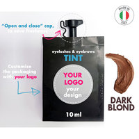 Teinture pour cils et sourcils en sachet de 10 ml, marque privée, couleur blonde, fabriquée en Italie, sans ammoniaque, PPD ni parabènes