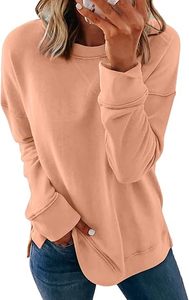 Sudadera de lana de algodón de gran tamaño para mujer, Jersey informal holgado, Top de manga larga, tela suave y acogedora - Product Image 5
