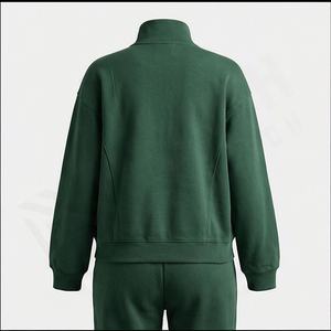 Stylish <b>Womens</b> Pure Cotton Fleece Tracksuits Customizable Logo Label High Quality Ladies Sets Premium Soft <b>Warm</b> Gym Sportswear - Product Image 2