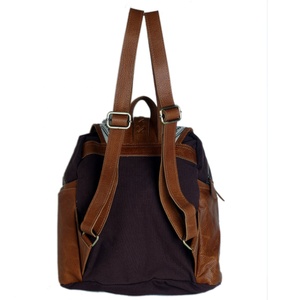 Handmade chính hãng da vải tote túi cho phụ nữ phong cách phương Tây giản dị sử dụng hàng ngày dây kéo đóng cửa chuỗi hai tay cầm ngựa - Product Image 3