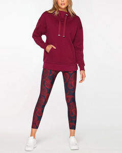 Pull-over à capuche à manches longues personnalisé pour femmes Broderie Cou Crop Tops Plus Size Solid Pattern Short Clothing Longueur New Fashion - Product Image 4