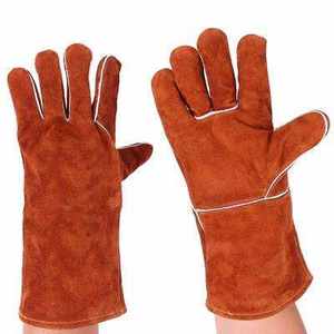 Leather Palm Work <b>Gloves</b> Cowhide Leather <b>Suede</b> Finish A Grade Premium - Product Image 3