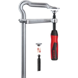 For BESSEY All-Steel OMEGA Screw <b>Clamp</b> 200 mm Clamping Range 100 mm Throat Depth 2-Component Handle - Product Image 1