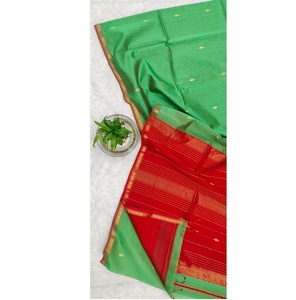 Small Border Diamond Buti Woven Maheshwari <b>Saree</b> Cotton Silk Festival Wear Designer Ethnic <b>Saree</b> - Product Image 6