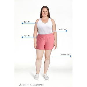 Pantalones cortos de mujer personalizados de alta calidad, pantalones cortos de trabajo atléticos, transpirables, de secado rápido, estilo deportivo, ajustados, con cierre de cintura elástica - Product Image 1