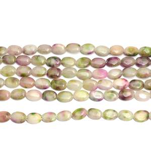Natural Multi Grey Oval Shaped Onyx Beads 15 Inch Gemstone Strand For Jewelry Making Wholesale Bulk Supply - Product Image 1
