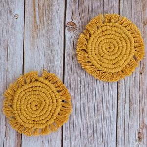 Dessous de verre en macramé faits à la main avec un design différent Dessous de verre floral, motif Boho Coasters au prix de gros de l'Inde - Product Image 2
