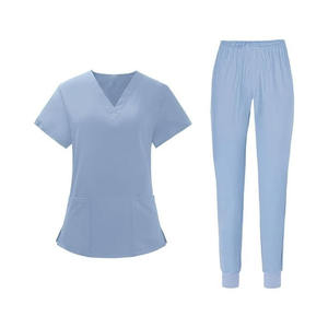 Conjunto de Uniformes Médicos Unisex Lavables de Mezcla de Algodón y Denim Premium Suave - Product Image 6