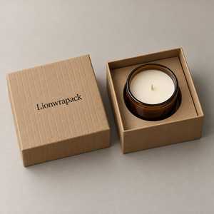 กล่องใส่เทียนรูปทรงบ้านลายเส้นสีดำด้านแบบกำหนดเองของ Lionwrapack พร้อมโลโก้ฟอยล์สีทองเปิดด้าน<span class=keywords><strong>หน้า</strong></span> - Product Image 6