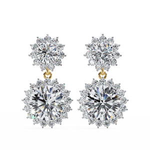 18K Gold Unique Earring with Lab-Grown Diamond Premium Diamond Earrings - Product Image 2