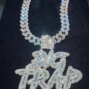 RB อัญมณีสำหรับผู้หญิง14K ชุบทองสีขาวจี้ฮิปฮอปทองแลปปลูกเพชรเพชรเพชรโมอิสซาไนต์สไตล์เย็นที่ได้รับการรับรอง - Product Image 6