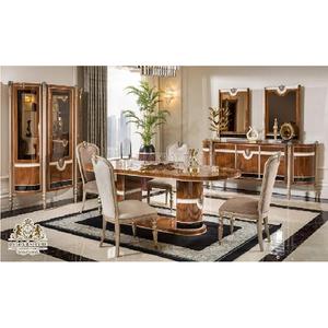 Juego de muebles de comedor con tema Neo Classic, juego de mesa de comedor de estilo francés, mesa de comedor de madera de diseño clásico - Product Image 1