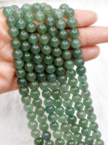 Perles en pierre d'aventurine bleu-vert naturel, perles en vrac de 8 mm, perles mélangées pour la fabrication de bijoux en gros - Product Image 4