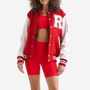 Veste universitaire crop top personnalisée pour femmes OEM manteaux de baseball Letterman mode collège style décontracté streetwear approvisionnement en gros - Product Image 1