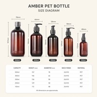 Bouteille de pompe de lotion en plastique ambre pour animaux de compagnie 100ml 150ml 200ml 280ml 500ml bouteille vide avec bouchon à vis