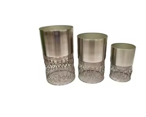 Dernier support de jardinière en métal chromé argenté Décoration élégante du salon et du jardin d'intérieur pour la maison - Product Image 1