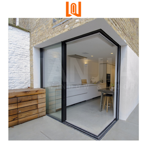 Desain Perancis kaca Tempered aluminium tugas berat pintu depan geser gaya Modern selesai untuk aplikasi eksterior - Product Image 1