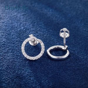 Gran oferta, pendientes de tuerca circulares de corte brillante de 8mm con diamantes chapados en oro y plata de ley S925 para hombre, joyería de estilo Hip Hop - Product Image 2