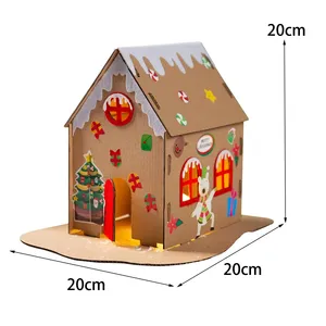 Navidad Gingerbread House Craft Led Navidad <span class=keywords><strong>Villa</strong></span> Estatuilla Cookie House Niños Niño Navidad Casa <span class=keywords><strong>de</strong></span> <span class=keywords><strong>papel</strong></span> - Product Image 4