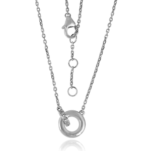 Collar con colgante de piedras preciosas de Zirconia cúbica de Plata de Ley 925 minimalista a la moda, cadena de cuentas de la mejor calidad para mujer - Product Image 1